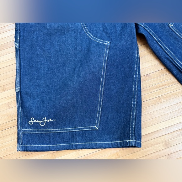 Vintage Y2K SEAN JOHN Long Baggy Carpenter Denim Shorts, Men's Waist Size 36 - Picture 2 of 13